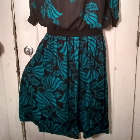 VTG 80s 2Piece Hawaiian Inspo Blouse/Skirt Set SzL - Picture 6 of 6